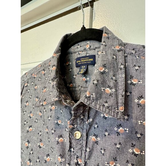 Urban Outfitters CPO PROVISIONS Gray Floral Long-Sleeve Button Down - Picture 3 of 7